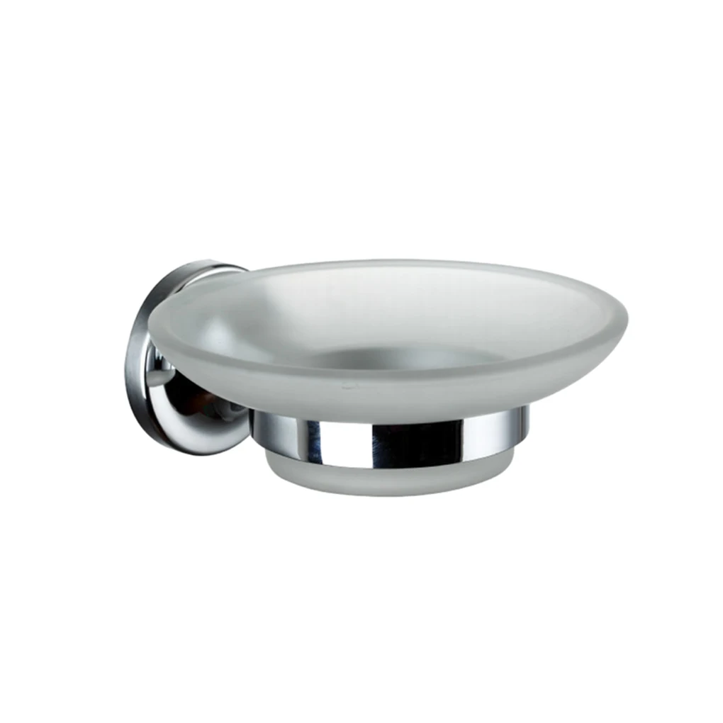 

Wall Mounted Glass Soap Dish Hanger Holder Without Drilling Hardware for Home