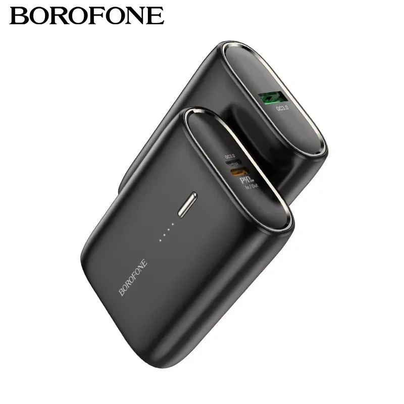 

NEW2023 BOROFONE 10000mAh Power Bank PD 20W Fast Charging Output USB-C Portable External Battery QC Quick Charge With LED For Sm