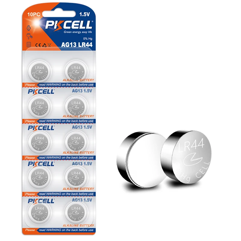 Фото 20-200 шт. PKCELL LR44 AG13 Батарея-таблетка 1,5 В 357 SR44 LR1154 Батарейки-монета RW82 SR1154 SP76 для часов, игрушек, пульта дистанционного управления №2