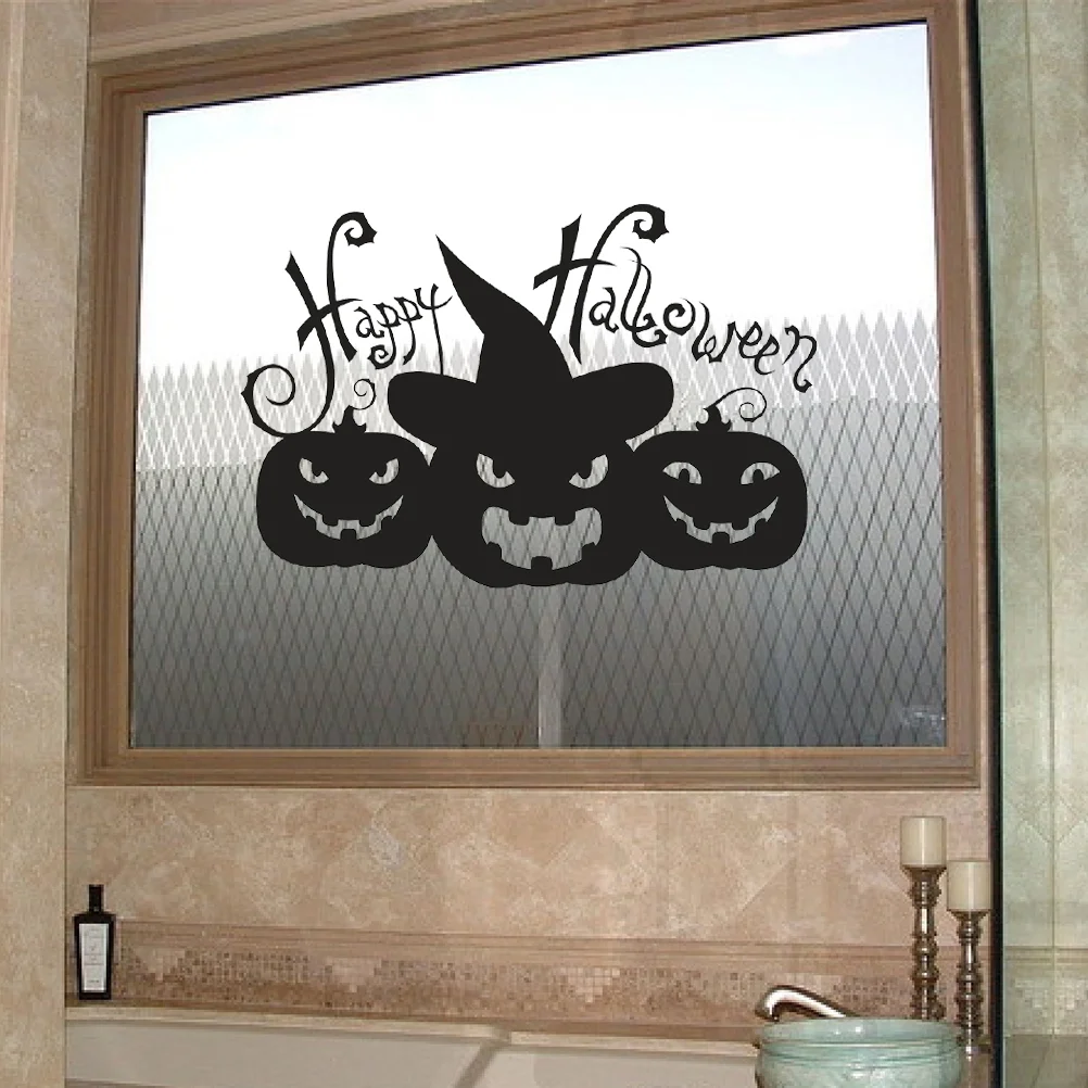 

Pumpkin Wallstickers Window Wallpaper Decal Decor Decorations Mural Clings Indoor Funny Silhouette Decals Double Sided Black