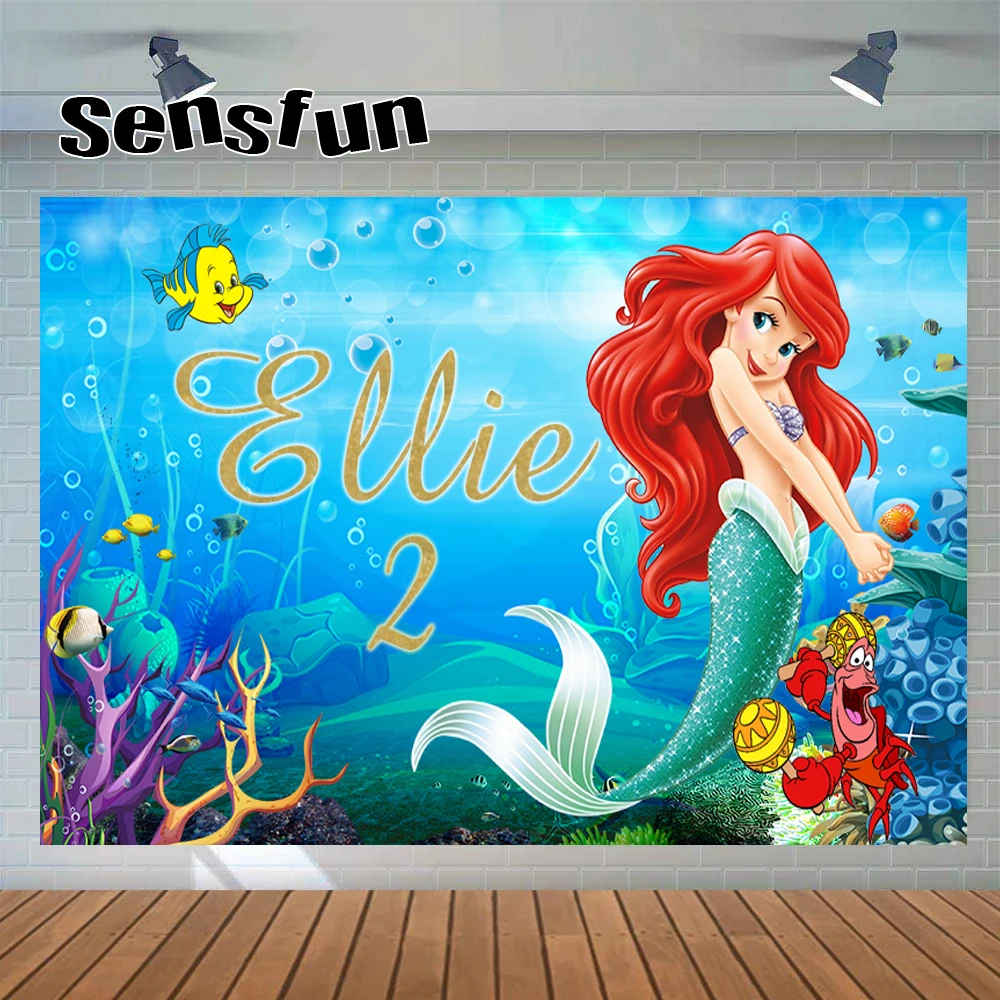 

Фон для фотосъемки с изображением маленькой Русалочки Ариэль