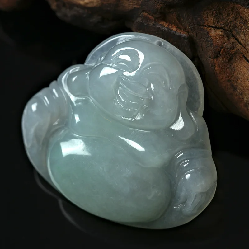 Оптовая продажа натуральный нефритовый женский кулон с улыбающейся Буддой Maitreya