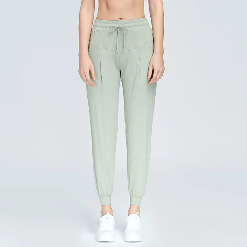 

Anti-sweat Waist Drawstring Fitness Sports Workout Joggers Women Loose Yoga Pants With Pockets Running Gym Wear Sweatpants