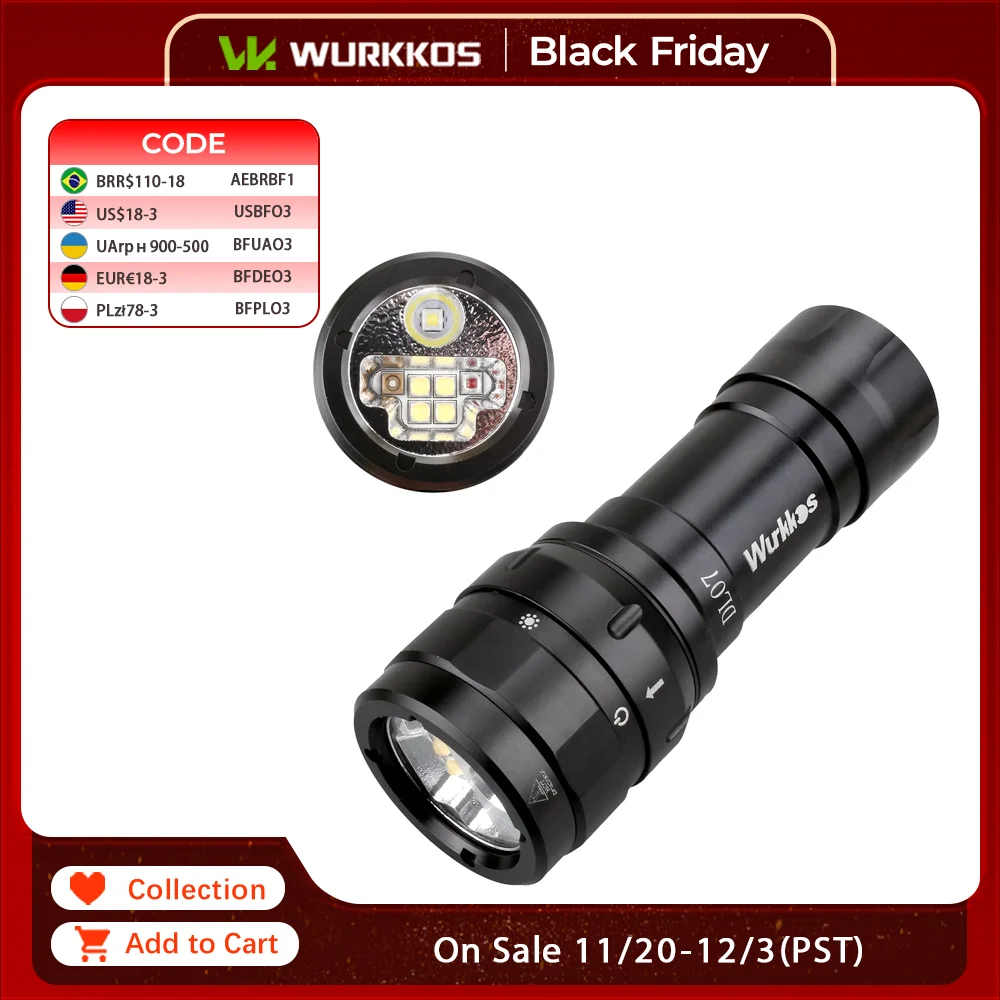 

Wurkkos DL07 Фонарик для дайвинга