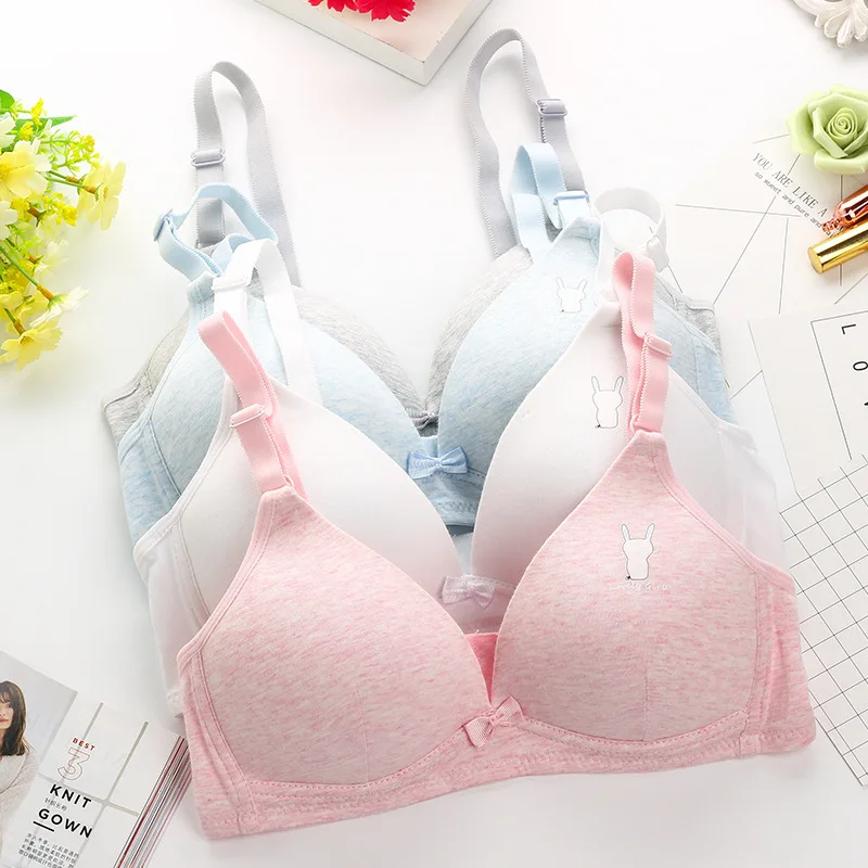 

Bra for Girls Over 12 Years Old for Teens Lingerie Children Sport Training Non-steel Ring Bra Cotton Gathers and Wraps The Chest