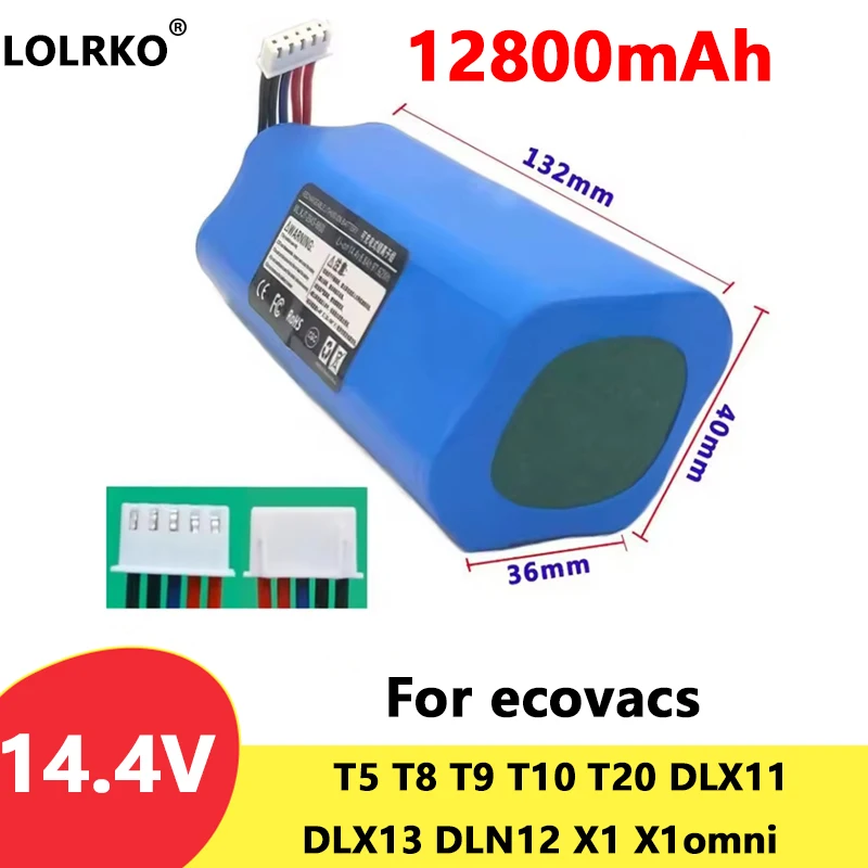 Фото Аккумулятор для робота-пылесоса Ecovacs Deebot Ozmo 950 T5 T8 T9 Aivi T10 T20 X1 Omni DX93 DX96 DBX11 DX65 №1