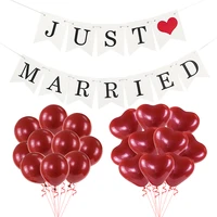 wedding decoration engagement party decor heart latex balloon mrmrs candy box just married banner garland table number sign