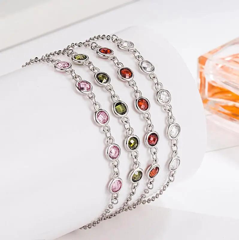 Браслет для тенниса D VVS с муассанитом 4 мм 925 карата