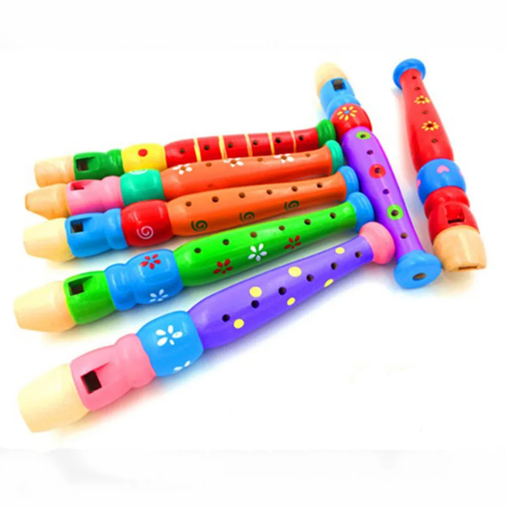

Random 1PC Colorful Children Learning Well Designed Wooden Plastic Kids Piccolo Musical Instrument Education Toy