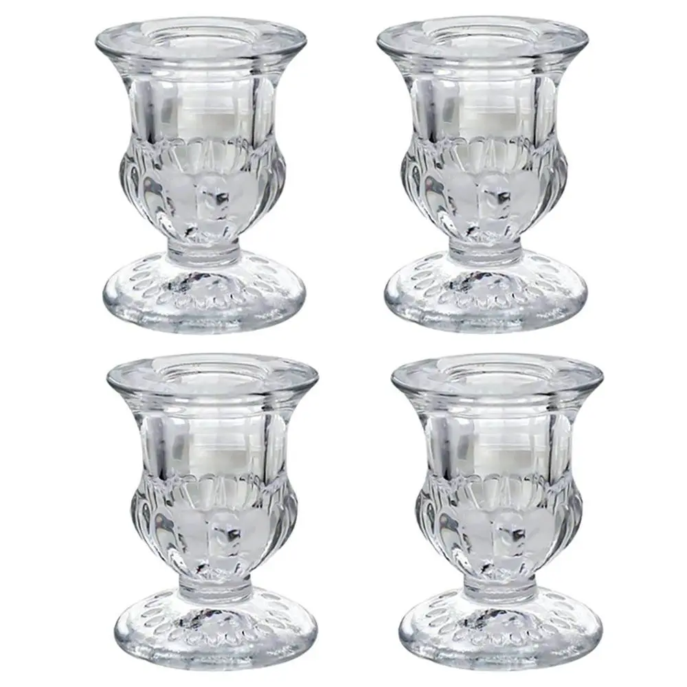 

Подсвечник стеклянный прозрачный 6,8/5,8/6 см, 1/4 шт.