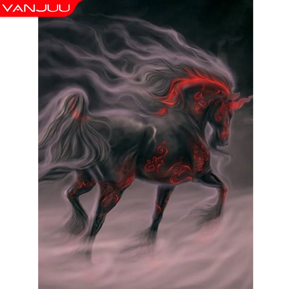 

Animal 5D Diamond painting Full Drill Horse Diamond Mosaic Full Square/Round Rhinestones Embroidery DIY Home Decoration