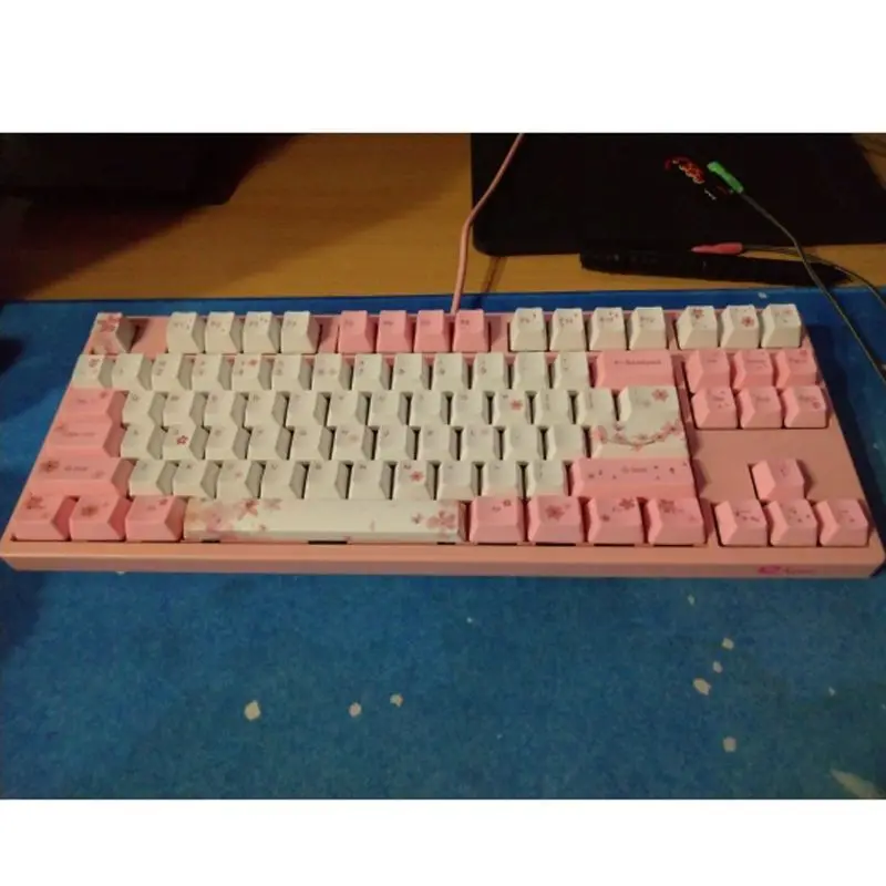 

2022 New 104+9 Keys OEM PBT Keycaps Full Set Mechanical Keyboard Keycaps PBT Dye-Sublimation Cherry Blossom Keycaps