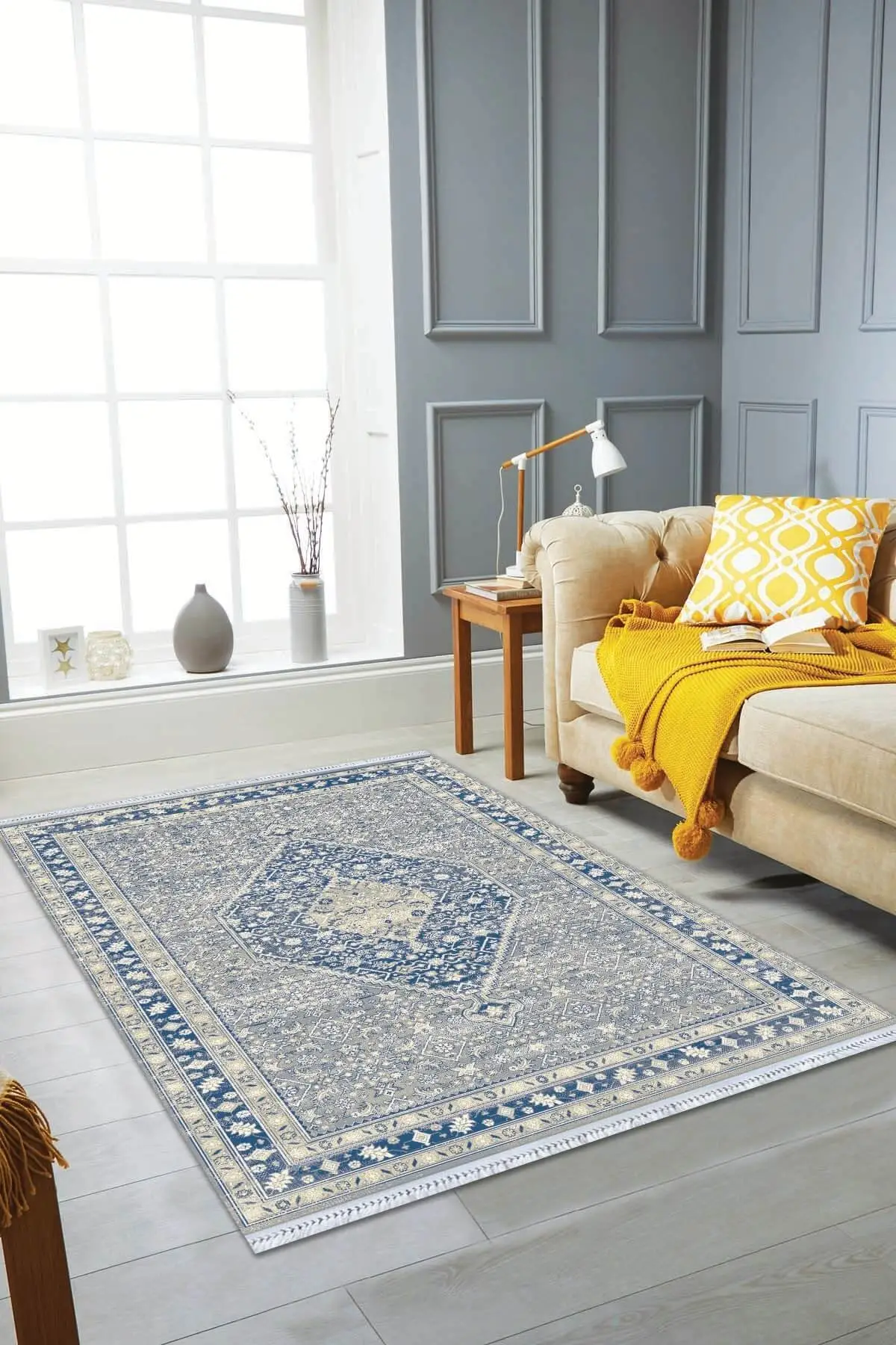 

Хлопковый нескользящий коврик, высококачественный богемный ковер ручной работы, тканый хлопковый ковер, Стирка в стиральной машине, Роскош...