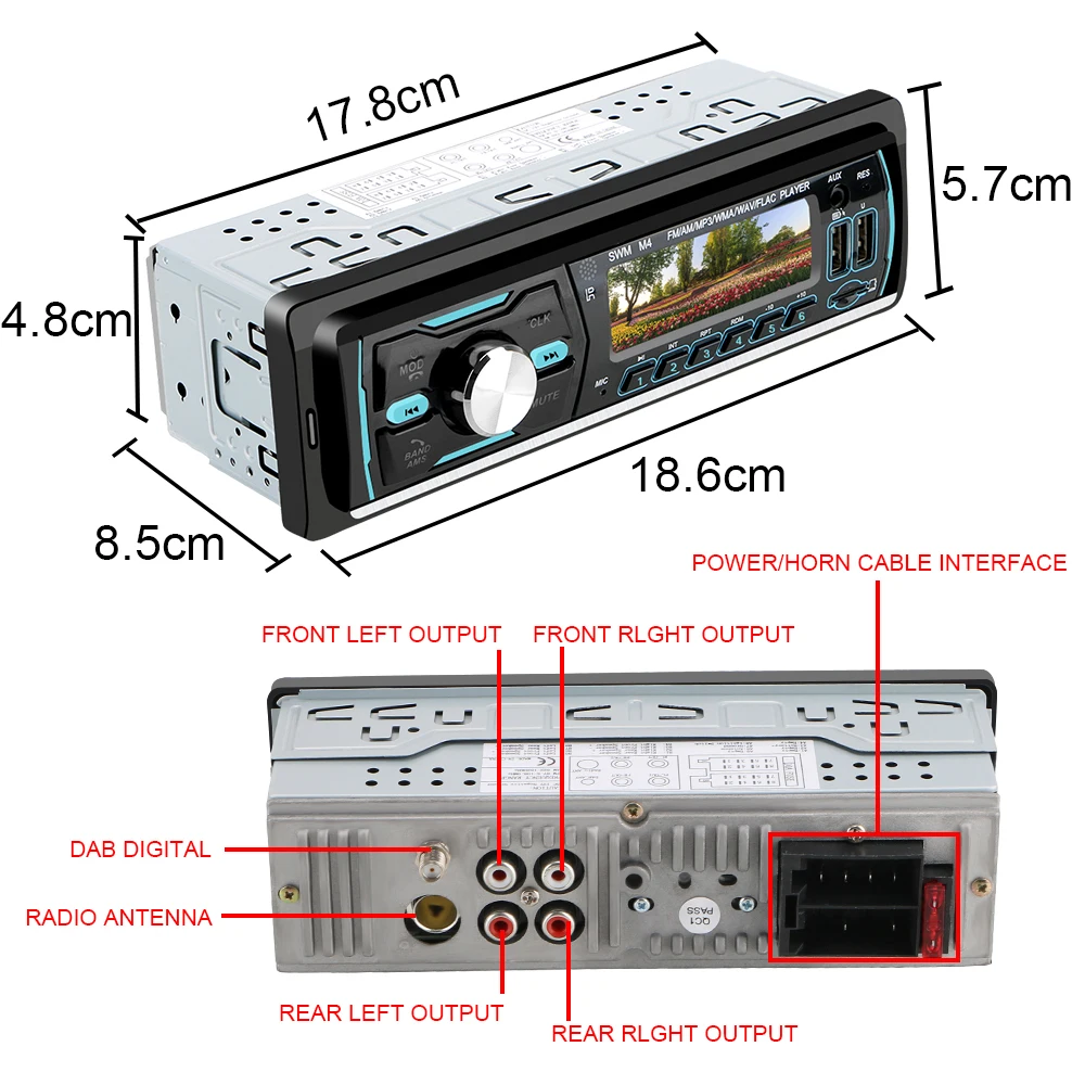 Цифровой медиаприемник LEEPEE 1 Din автомобильный стерео-радиоприемник с Bluetooth