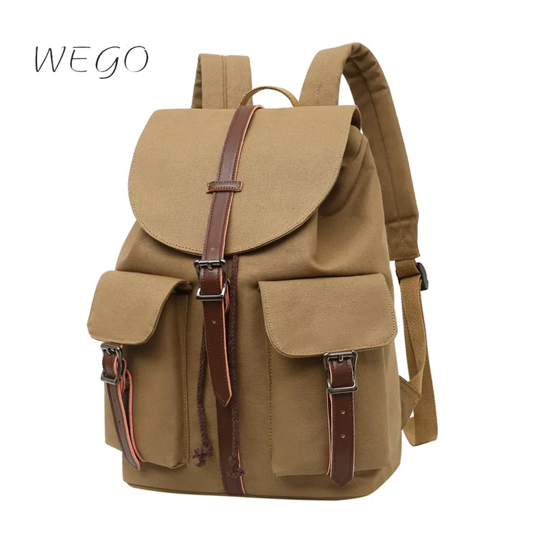 

Retro Fashion Canvas Backpack Women's Large-capacity Buckle Bag Men's Trend Student Bag Travel Backpacks