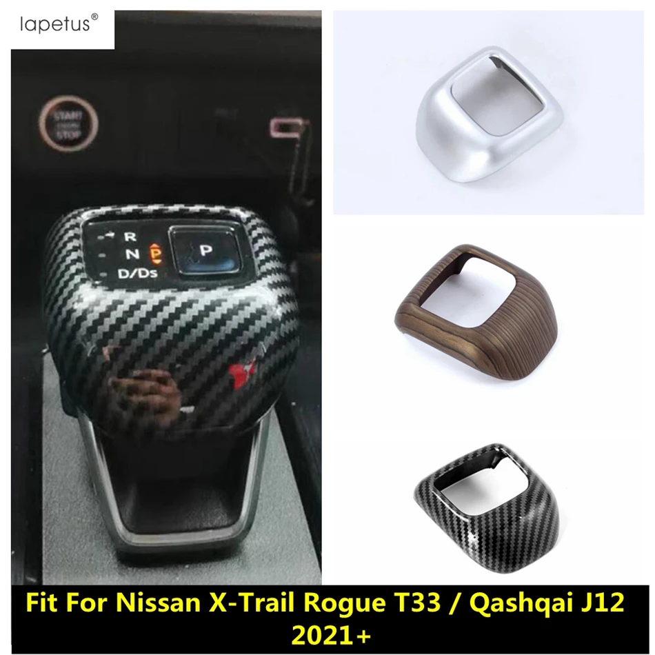 

Gear Shift Lever Handle Knob Head Cover Trim For Nissan X-Trail Rogue T33 / Qashqai J12 2021-2023 ABS Carbon Fiber Accessories