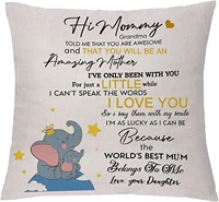 mom throw pillow covers thank you mommy birthday gift burlap cushion cases pillowcase mothers day christmas thanksgiving