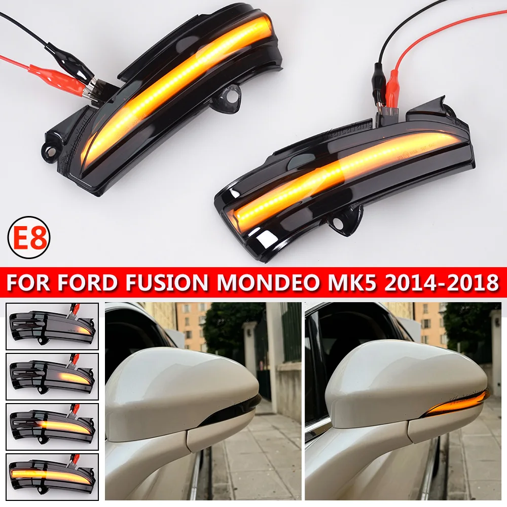 

2x последовательные динамические светодиодные поворотники для боковых зеркал для Ford Mondeo MK5 2014 2015 2016 2017 2018