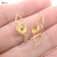 2pcs surgical steel nose rings 20g pin triangle swirl nose cuff fake piercing nostril tragus helix clip on earrings ear jewelry
