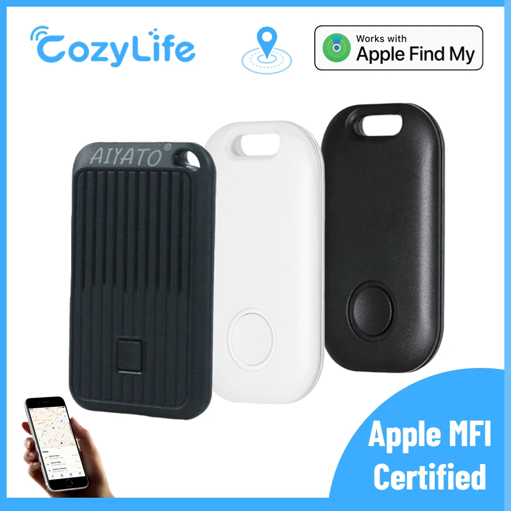 

CozyLife AIYATO Tag,Works With Apple Find My APP iOS System,Mini GPS Tracker Bluetooth Smart Locator Key Finder IP67 Waterproof