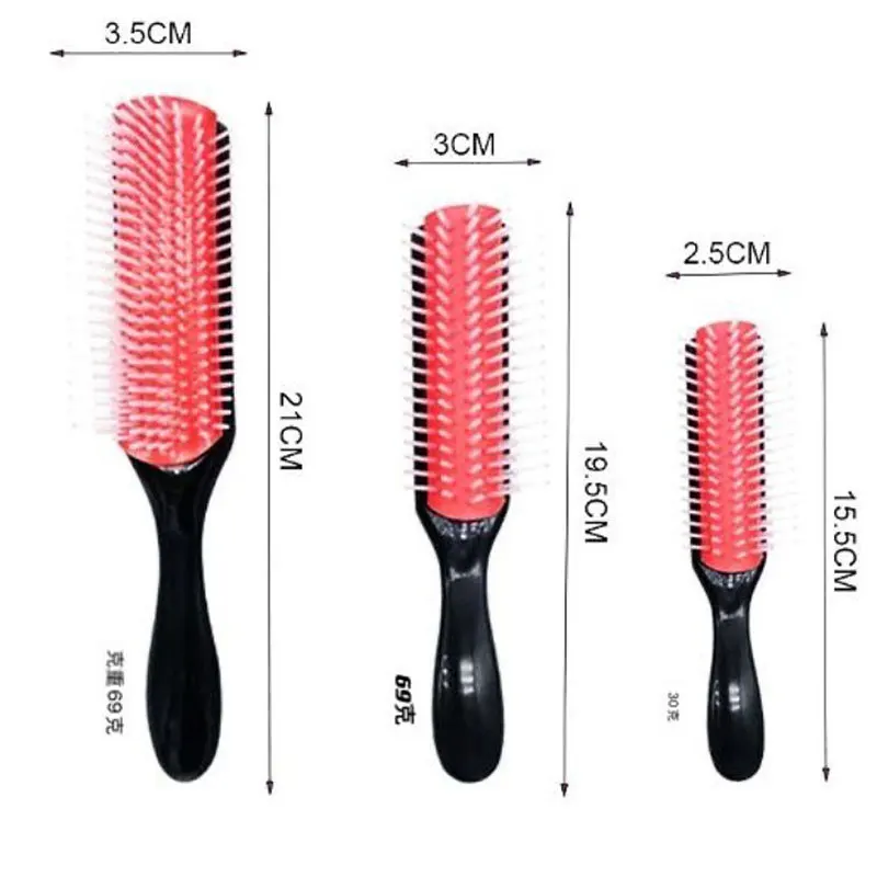 

9-Rows Detangling Hair Brush Denman Detangler Hairbrush Scalp Massager Straight Curly Wet Hair Comb Hair Styling Tools