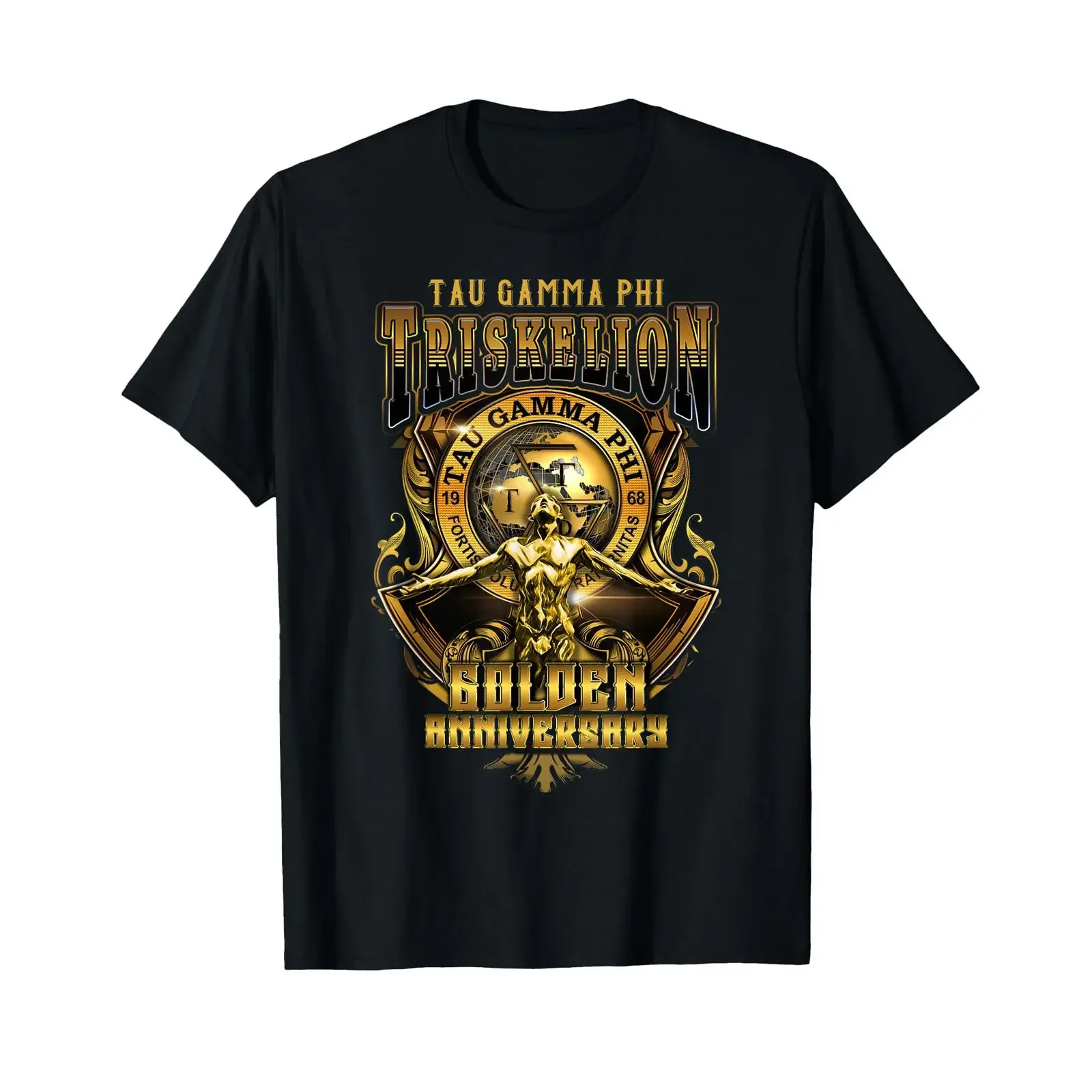Фото Винтажная дизайнерская одежда Tau Gamma Phi Triskelion Golden Anniversary Oblation Design, мягкая, удобная, с эффектом потертости. №1