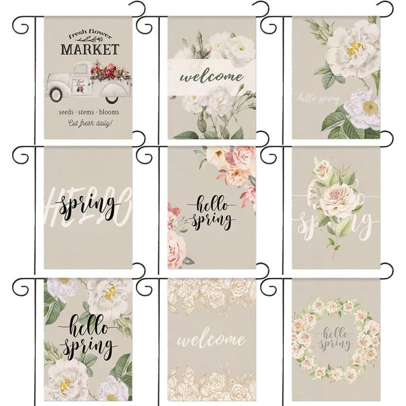 

Ins Style Spring Flower Series Garden Flag Garden Yard Decoration Banner 30*45CM（11.81IN*17.71IN）