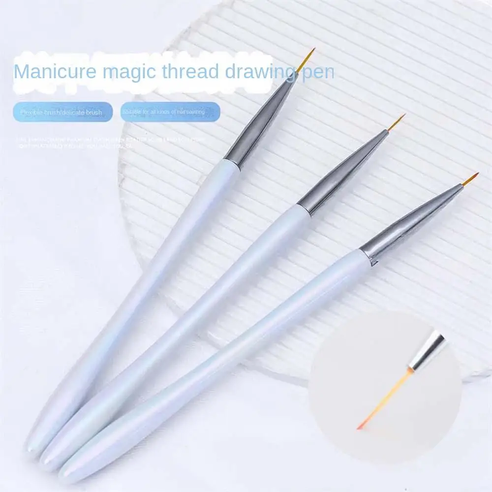 

3Pcs/set Pull Wire Brush 7-11mm Nail Art Liner Painting Pen 3D Tips UV Gel Brushes DIY Drawing Grid French Design Manicure Tool