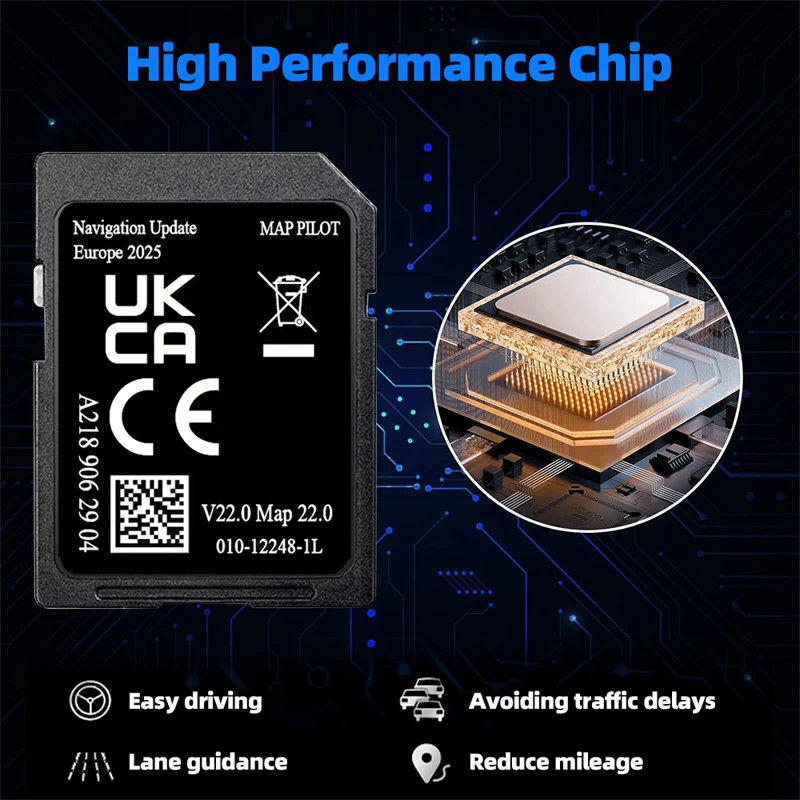 Фото Карта памяти SD для навигационной системы Garmin A2189062904 (версия V22, карты ЕС) для автомобилей Mercedes A, B, C, E, CLA 2026 года, GPS-навигация №5
