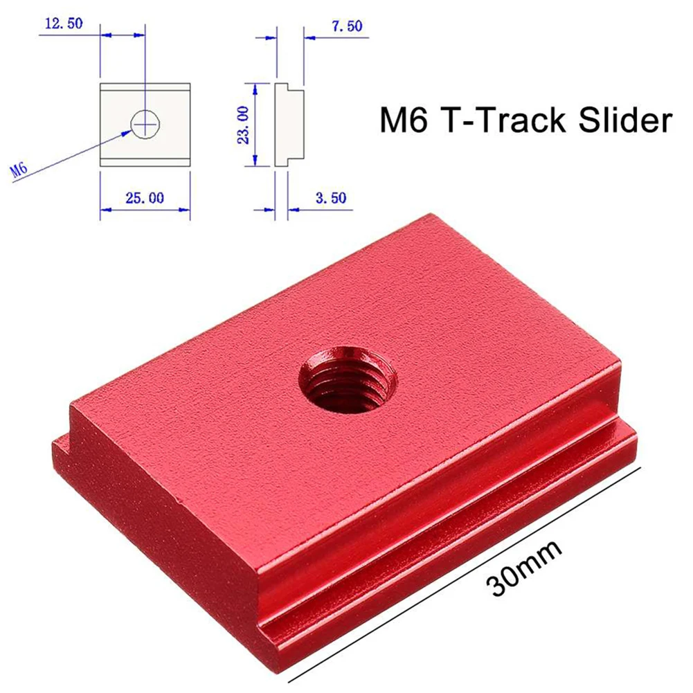 1pc M6/M8 T-track Slider Aluminum Alloy T Slot Nut For Woodworking Tool Red/Blue Protections Tools Wood Assistant Tool