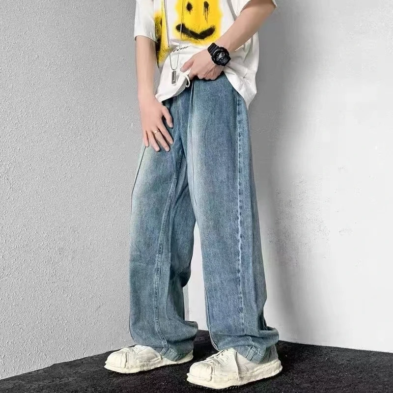 2022 Summer Harajuku Jeans For Men And Women Fashion Wide Leg All-Match Trousers Casual Wash Denim Baggy Pants Overalls Hip Hop