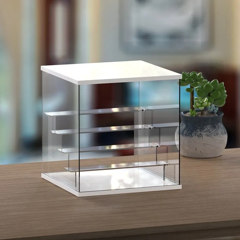

Clear Acrylic Display Box with Stand for Collectibles, Countertop Organizer Dustproof Showcase for Action Figures Toy