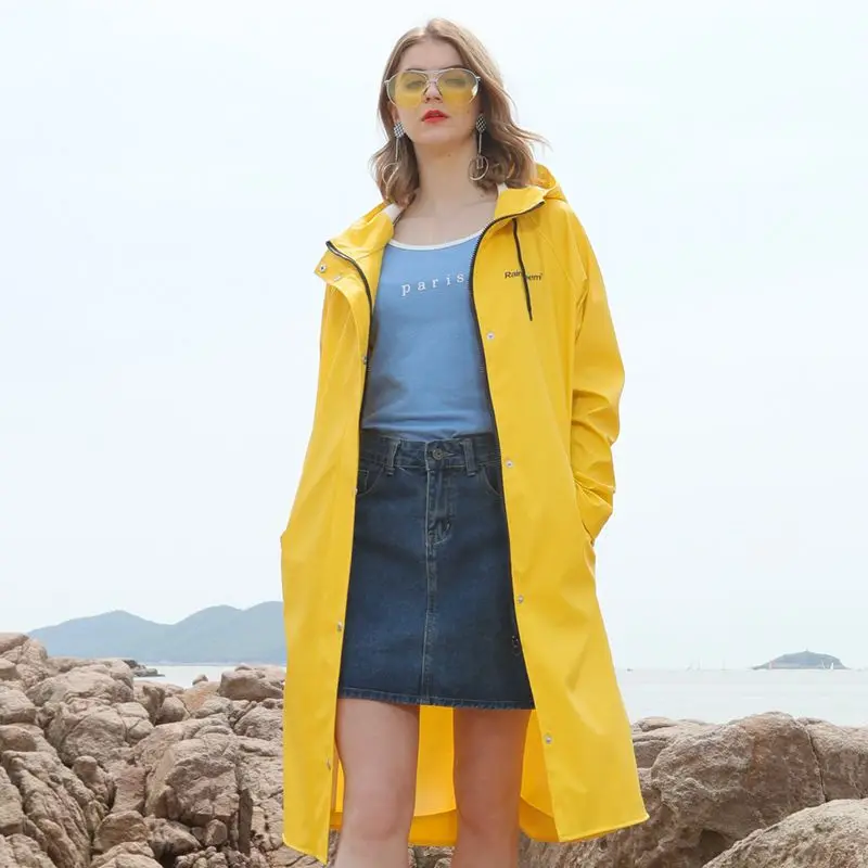 Желтый плащ, длинный дождевик для мужчин и женщин, водостойкий пончо для активного отдыха и походов, ветрозащитный дождевик для взрослых, пончо