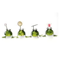 iron frog decoration 4 piece set home gardening creative frog home decoration ornament