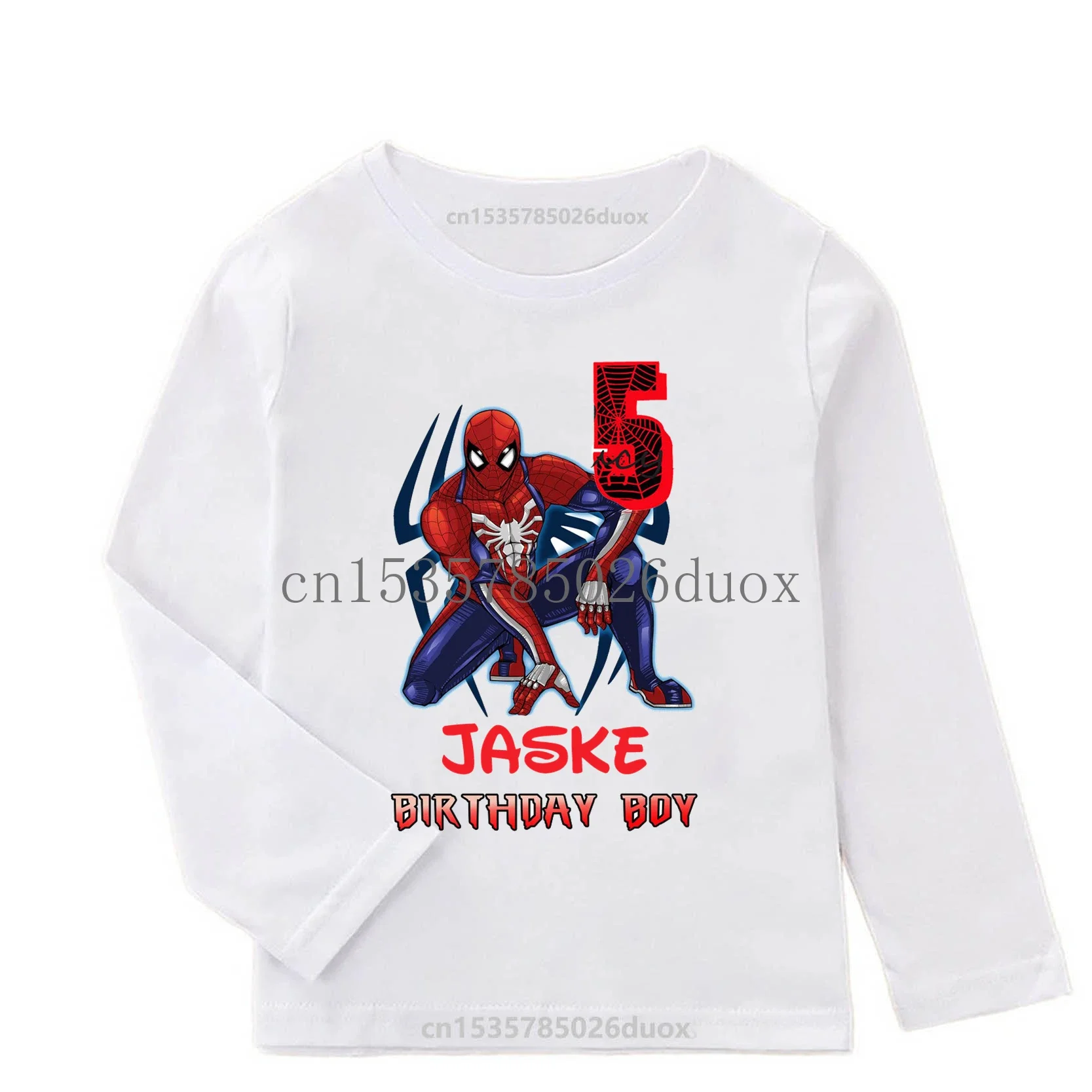 Детская одежда для дня рождения с индивидуальным именем Человек-паук весна-осень