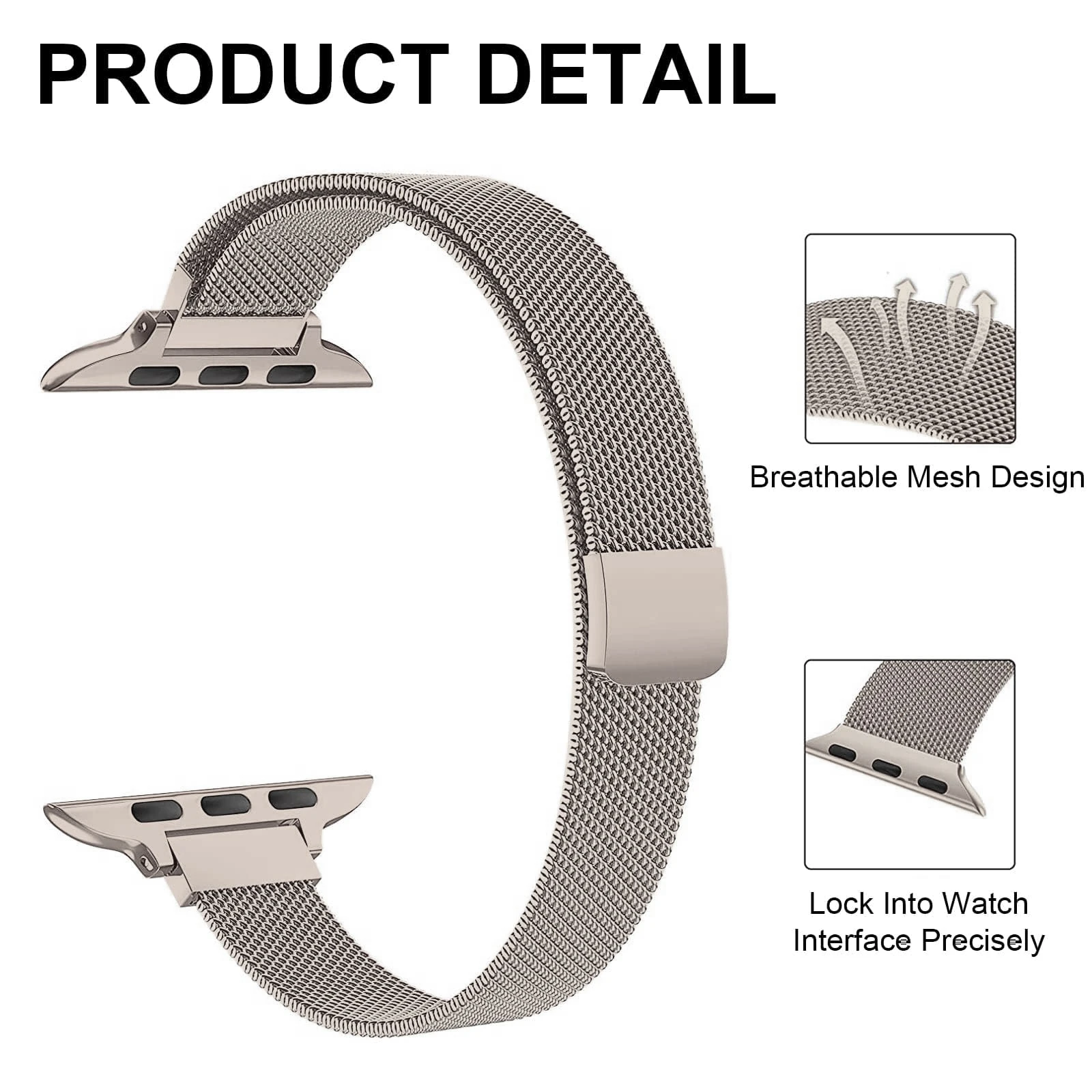 Фото Тонкая миланская петля для Apple Watch Band 40 мм 42 мм 41 мм 44 мм 45 38 Браслет Correa iWatch Series 6 SE 7 8 9 10 Ultra 2 49 мм Ремешок №3