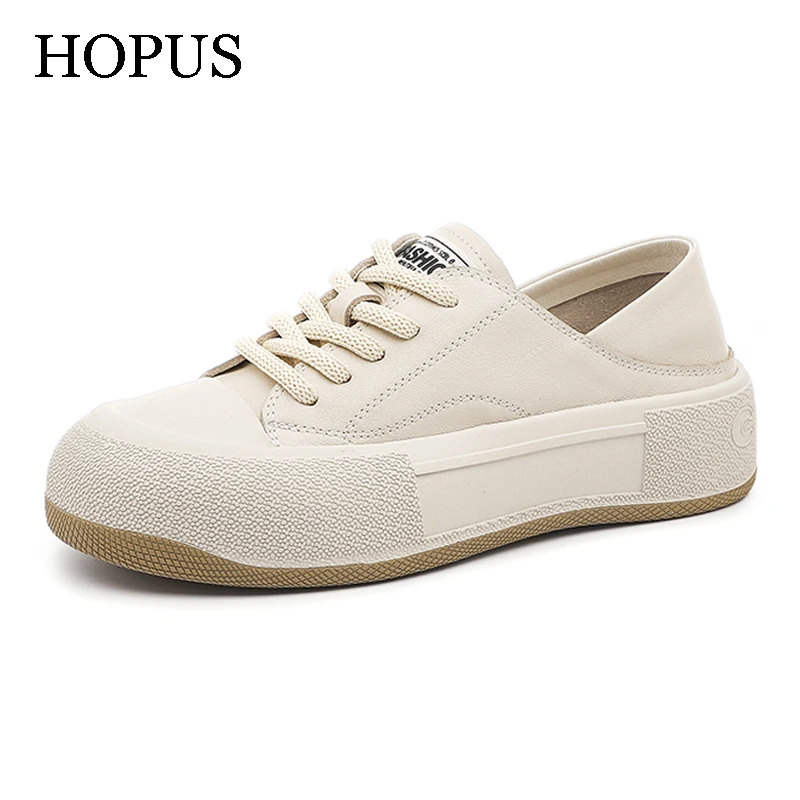 

Женские кроссовки из натуральной кожи HOPUS, модная повседневная обувь на платформе с вулканизированной подошвой, дышащие, летний сезон 2022