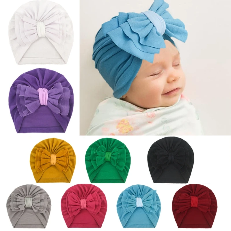 

Повязка на голову с бантом шапочка тюрбан головной убор для маленьких девочек младенцев малышей