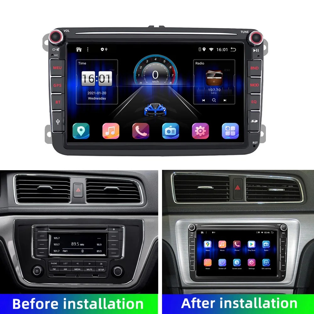 HD multimedia 9inch car stereo radio Android 10 GPS wireless carplay/Auto 4G/AM/RDS for VW Passat MK5 MK6 Jetta Golf Polo |
