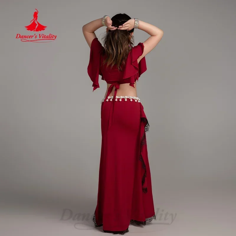 Одежда для тренировок BellyDance детей топ с коротким рукавом и V-образным вырезом +