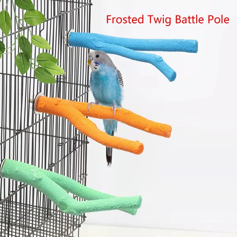 

Bird Perch Sand Covering Stand Toy Keeping Nails Trim and Beaks Smooth 6XDE
