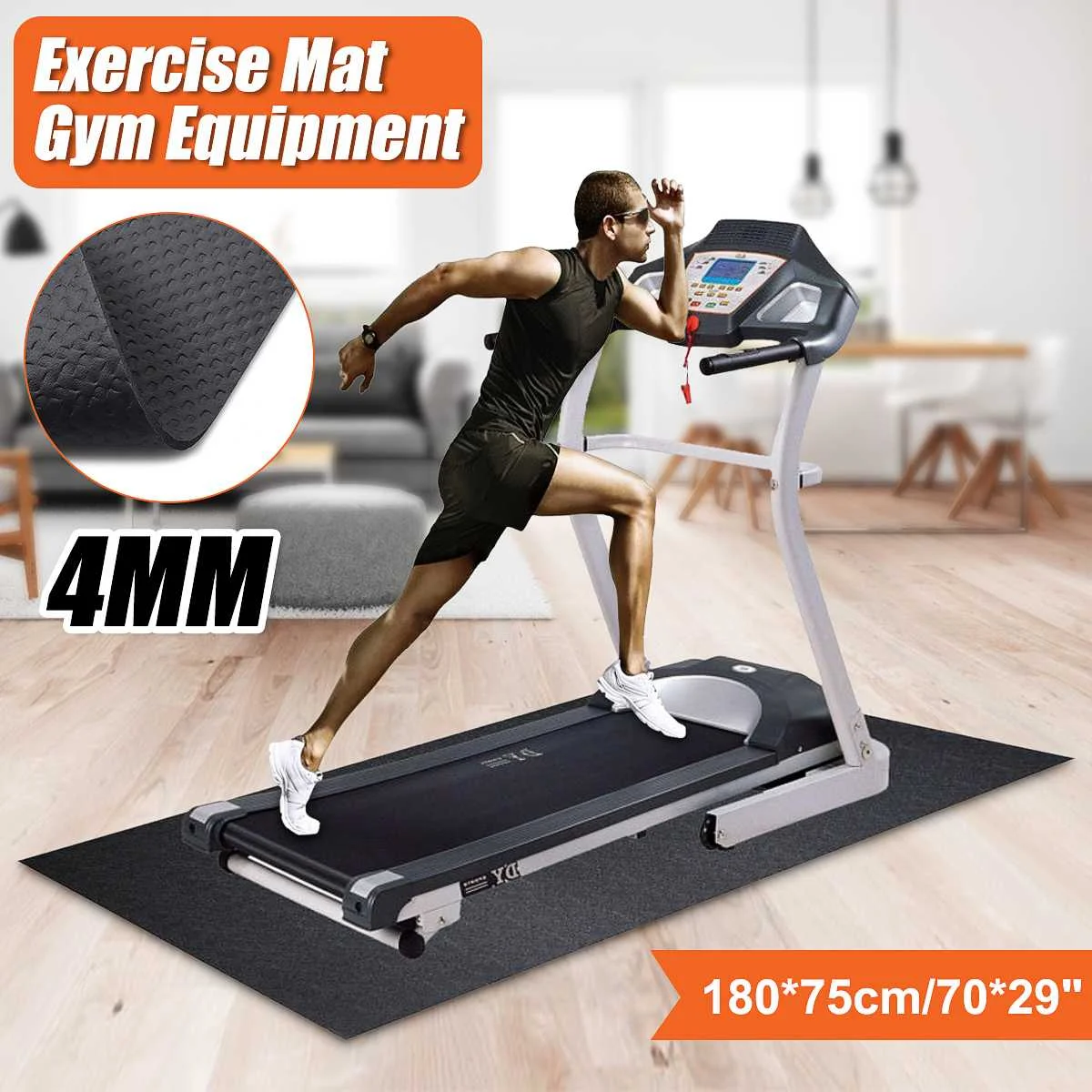 

180x75cm Treadmill Pad Multifunctional Wear-resistant Cushion Fitness Exercise Equipment Mat For Floors Carpet Protect Bicycles