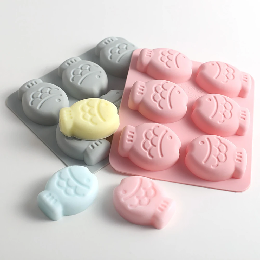

6 Holes Fish Shaped Silicone Fondant Mold Cake Decor DIY Chocolate Cookies Candy Dessert Pastry Baking Ice Cube Soap Making Tool