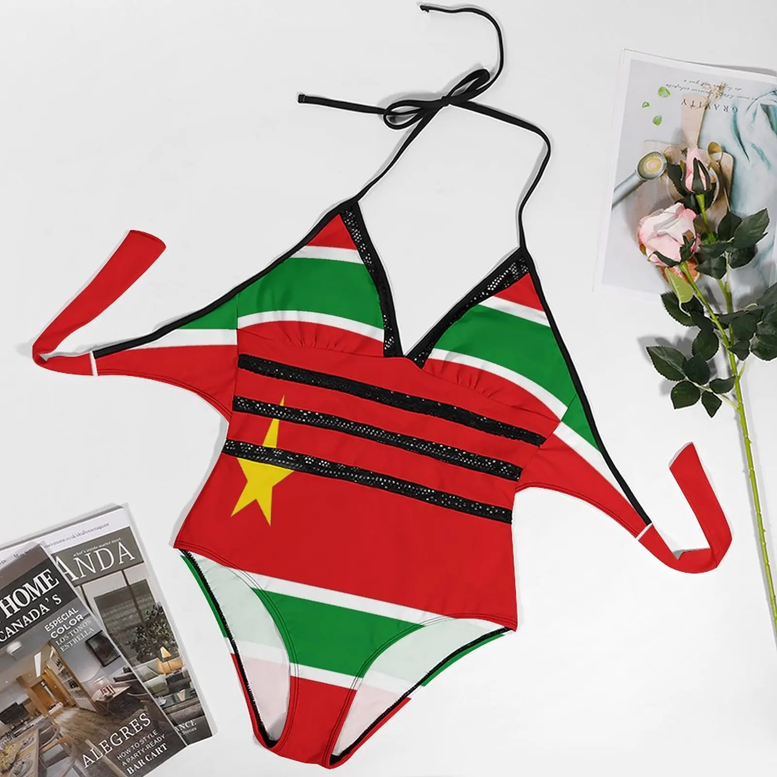 Цельный купальник с флагом Гваделупы милые экзотические женские бикини