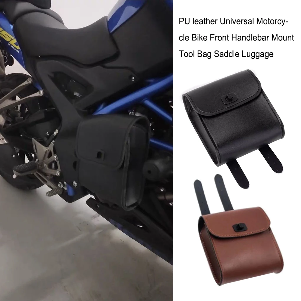 

Large Capacity Motorcycle Handlebar Money Storage Bag Adjustable Front Pack Motorbike Organizer Tool Bags Accessories Black
