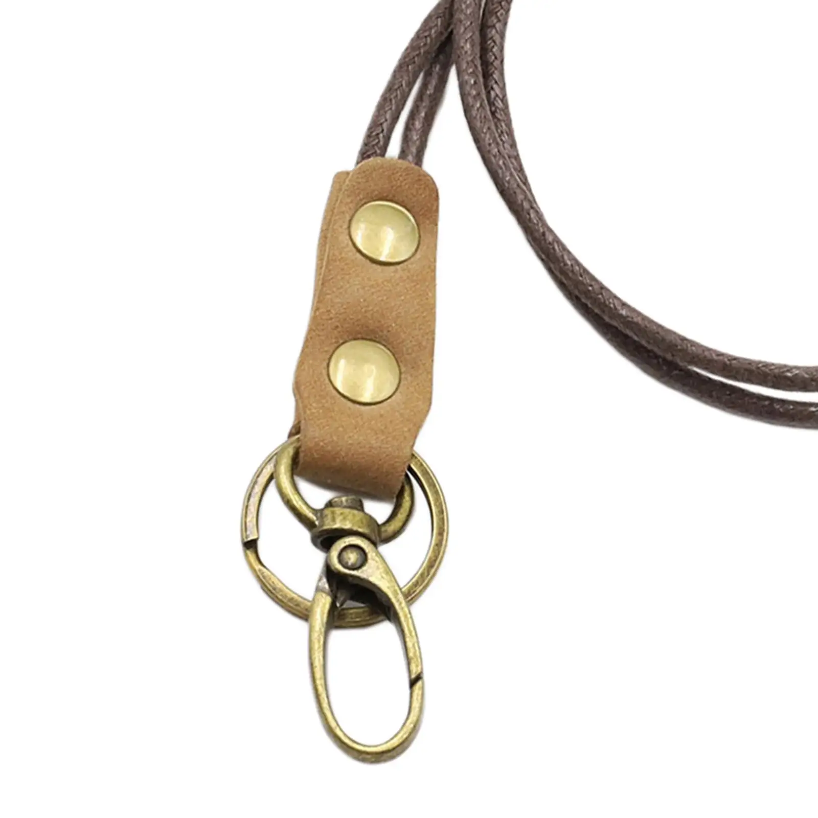 

Leather Lanyard Strap with Keyring Strong Metal Clip Women Men Office Lanyard Keychain Neck Lanyards for ID Holder Wallet Phone