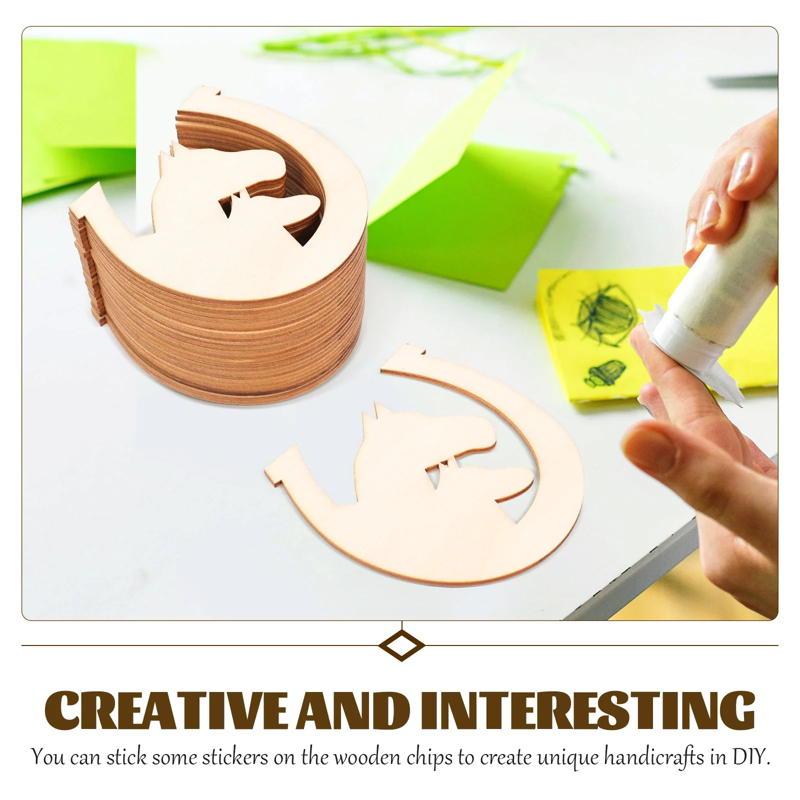 DIY живопись ломтики подкова чипсы незавершенные деревянные аксессуары форма