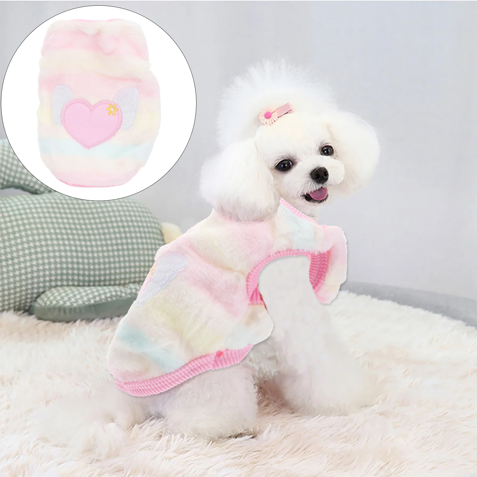 

Winter Cartoon Puppy Vest Clothing Warm Flannel Dog Clothes for Small Dogs Chihuahua French Outfit Pet Cat T Shirt - Size XXS