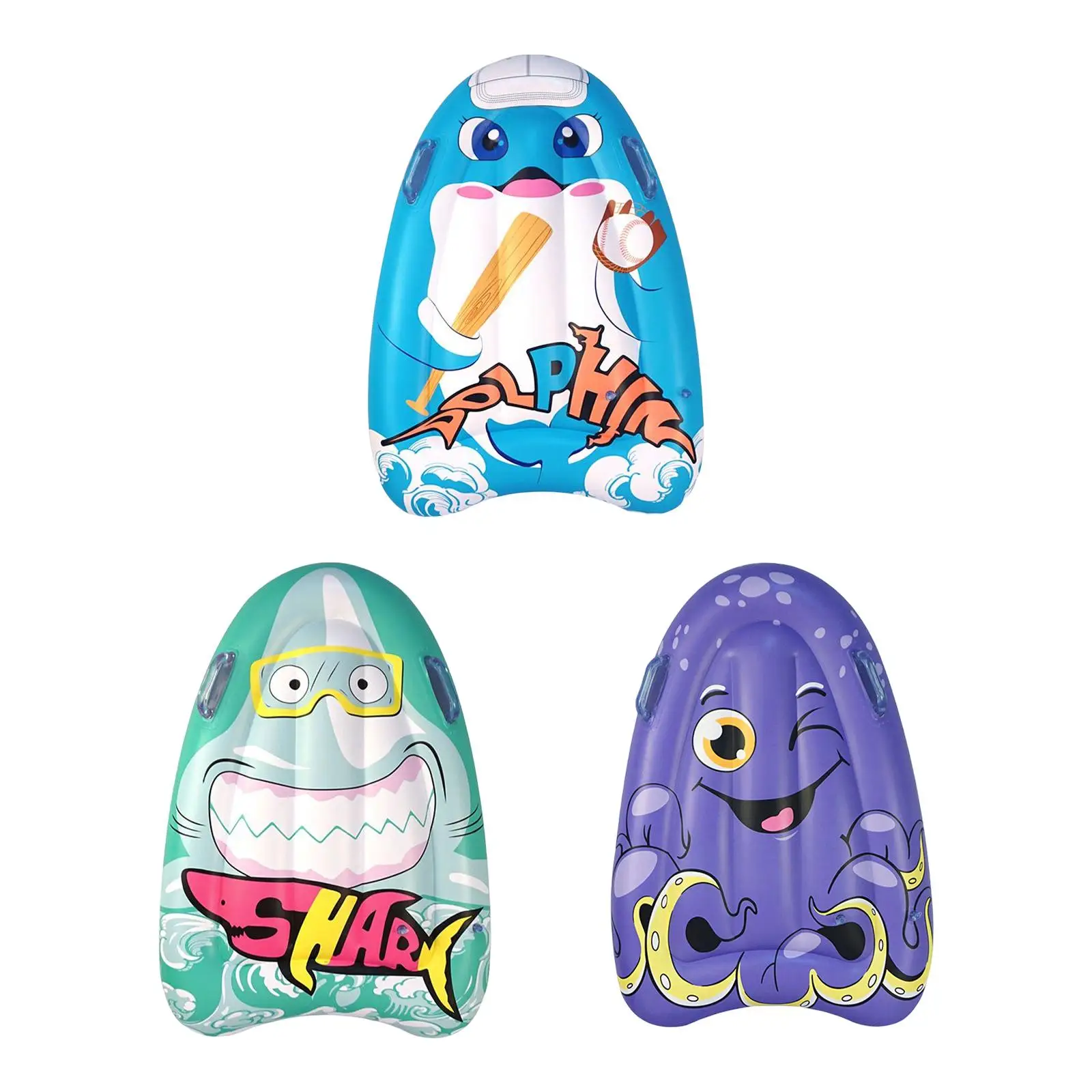 

Inflatable Bodyboard with Handles Portable Pool Mattress Swimming Aid Mat Surf Body Board for Children Kids Summer Beach Surfing