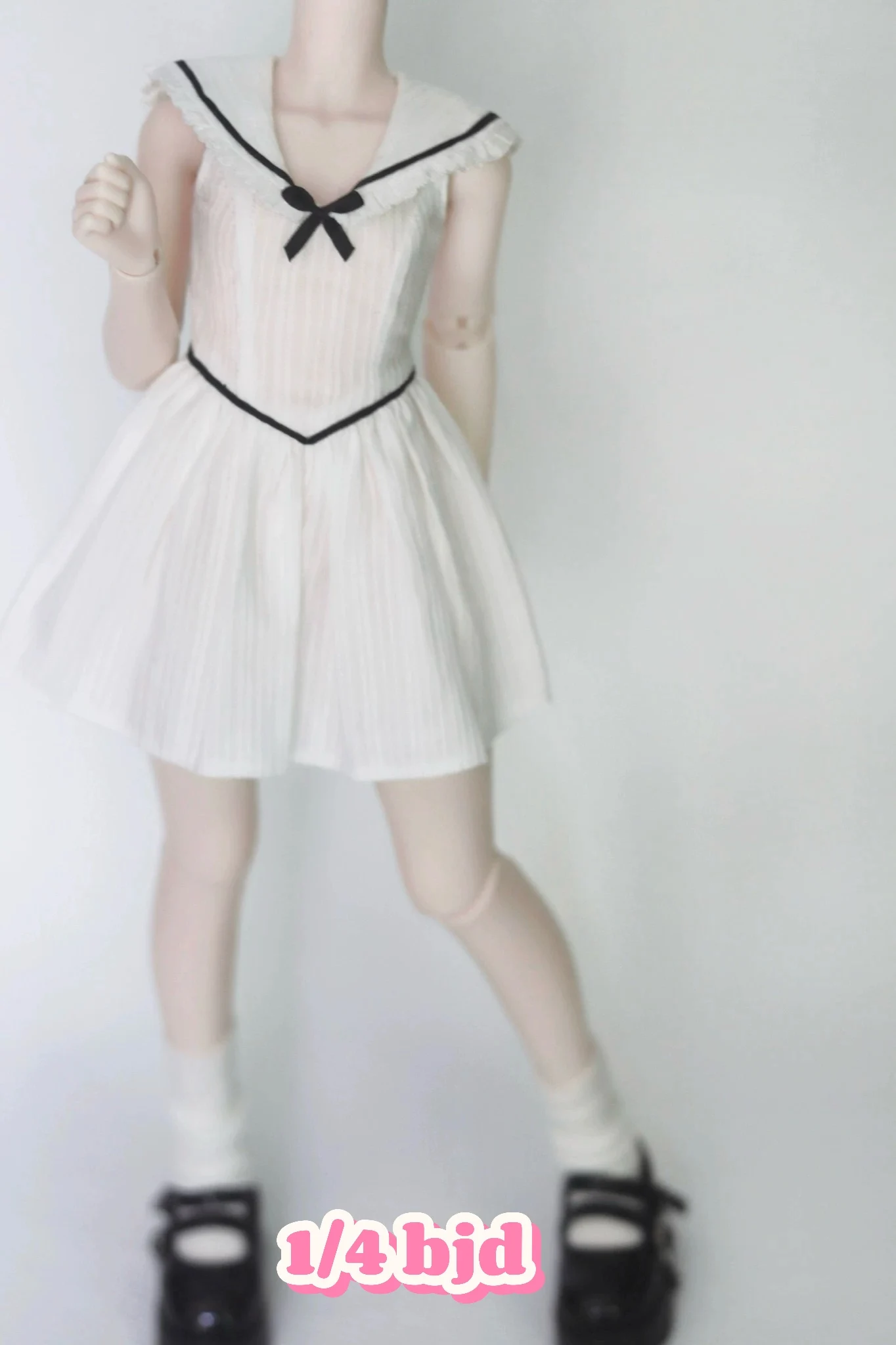 Фото Одежда для кукол BJD (1/4 BJD) Детская одежда Школьный стиль Платье без рукавов в консервативном стиле Белое платье Серо-синее платье №5